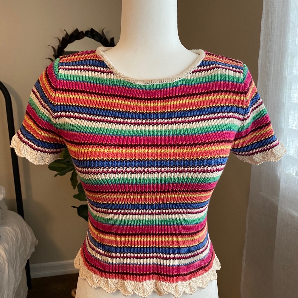Multi colored sweater top.